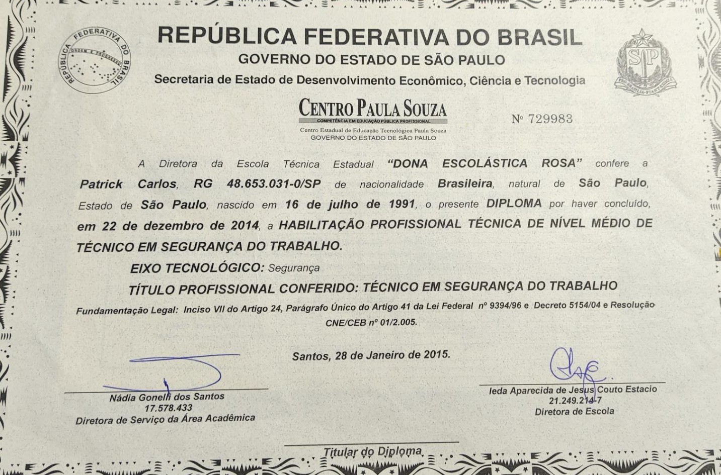 Certificado ETEC